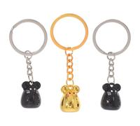 Mikikit 3pcs Metal Mouse Keychain Set, Cartoon Rat Pendant Keyring Accessories, Creative Keychain Decor for Bags and Keys, Suitable Gift for Friends and Family Random Color Random Color