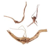 Mikikit 3pcs Natural Tree Root Aquarium Adornments Set - Large, Medium, Small Driftwood Branches for Fish Tank Habitat Decoration and Aquatic Pet Environment Random Color