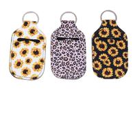 Mikikit 3pcs Neoprene Hand Keychain Holder with Convenient Hole and Ring Design, Portable 30ml Bottle Carrier for Travel and Daily Use