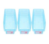 Mikikit 3pcs Portable Medicine Storage Box Organizer, Blue Plastic Medication Sorting Bin with Easy Cleaning Feature, Stackable Pill Organizer for Travel and Hospital Use