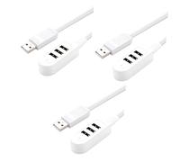 Mikikit 3pcs Powered Usb Charging Hub Multi Usb Charger Station External Hub Charger Extension Line Compact for Desktop Notebook