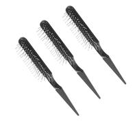 Mikikit 3pcs Rat Tail Hair Brush Set for Women Wig Hair Detangling Comb with Steel Teasing Tail for Salon and Home Use
