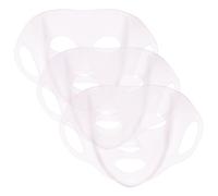 Mikikit 3pcs Reusable Silicone Set, Stretchable Light Pink Facial Covers with Ear Hooks for Skincare and Beauty Treatments