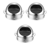 Mikikit 3pcs Stainless Steel Exhaust Cover Chimney Ventilation Grille Heat Dissipation Fan Long Serving Life External Wall Vent