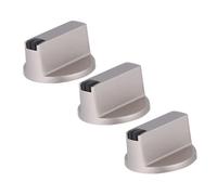 Mikikit 3Pcs Universal Gas Stove Control Knobs 6Mm Hole Diameter Metal Replacement Knobs for Gas Hob with Convenient Storage and Sturdy Silver Finish