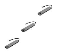 Mikikit 3pcs Usb- Practical Usb Converter Useful Docking Station Solve Multiple Interface Troubles Type-c Adapter