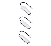 Mikikit 3pcs Usb Type-c to Usb Ports Hub Multi-function Adapter for Laptops and Devices Compact and Lightweight Design Silver