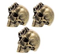 Mikikit 3pcs Vintage Brass Skull and Spider Beads with 5mm Large Hole, Exceptional Durability and Fit Most Cords for Creative DIY Projects and Anniversary Bracelet Accessories