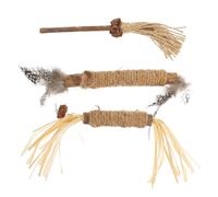Mikikit 3pcs Wear-resistant Wood Kitten Interactive Cat Teasers for Teeth Grinding and Releasing Bad Emotion Convenient Kitten Accessories for Indoor Play
