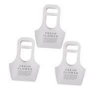 Mikikit 3pcs White Kraft Paper Bouquet Wrap Bags with Handles Large Flower Handbags for Floral Arranging and Presentation