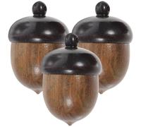 Mikikit 3pcs Wood Acorn Pendant Charms for DIY Jewelry Making, Creative and Well-made Nut Shape Charms That Will Not Fade, for Keychain Or Necklace Crafting