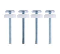 Mikikit 4 Pcs White Threaded Spindle Rods Gate Screws for Pressure Mounted Safety Gates 100mm Bolts for Door Replacement Fixing Screws for Safety Barriers