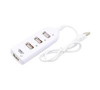 Mikikit 4 Port Data Hub USB Hub USB 2.0 4 Ports Lightweight Plug and Play Abs Material White PC Laptop Computer Expansion