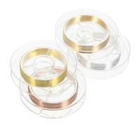 Mikikit 4 Rolls Nail Art Copper Wire Fine Line for Nail Decor Ultra-Thin Metallic Striping Tape in Gold Silver Pale Gold
