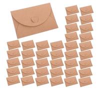 Mikikit 40 Sets Vintage Kraft Paper Envelopes with Blank Greeting Cards Classic Small Card Envelopes for Weddings Birthdays Party Invitations Sustainable Paper Correspondence Kit