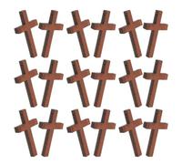 Mikikit 40pcs Mini Wooden Cross Charms Bulk for Halloween DIY Crafts Rustic Brown Small Cross Pendants Party Decor Rustic Wooden Crosses for Jewelry Making and Seasonal Decorations