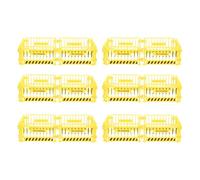 Mikikit 40pcs Miniature Safety Barricade Model for Sand Table Displays and Train Track Layouts, High Visibility Yellow Plastic Construction Scene Guardrail, Simple Assembly 7cm Scale Model