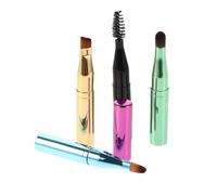Mikikit 4in1 Travel Makeup Brush Set for Women Featuring Multifunctional Nylon Eye Shadow Blend Brush Easy to Carry for On-the-go Touchups
