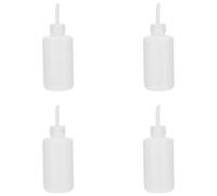 Mikikit 4pcs 250ml Grafting Eyelash Squeeze Eye Washing Bottles with Elbow Nozzle Household Eye Wash Tool for Salt Water and Distilled Water Cleaning Refillable Rinse Containers