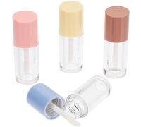 Mikikit 4pcs 2ml Refillable Lip Gloss Tubes Empty Lip Balm Containers with Wand, Portable Mini Lipstick Tubes for DIY Makeup and Travel, Random Color Set Random Color