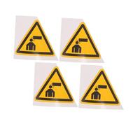 Mikikit 4pcs Adhesive Caution Signs for Low Ceilings PVC Triangle Watch Your Head Safety Stickers for Workshop Machinery Doors Prevent Head Injuries