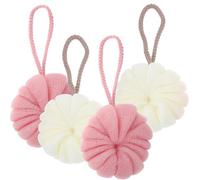Mikikit 4pcs Bath Loofah Household Loofahs 4.32x4.32x1.97inch Pe Material Rich Foam Effective Body Cleaning Practical Shower Use