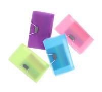 Mikikit 4pcs Expanding Folder Portable Accordion File Organizer with Compartments Multi Receipt and Document Storage for Office and Home Use Candy Color Mini Filing Bags Purple Green Blue