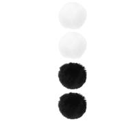 Mikikit 4pcs Faux Rabbit Pom Poms with Brooch Pins for Hats and Clothing, Soft and Comfortable Touch, Elegant Appearance with Refined Texture, for Clothing DIY and Gifting
