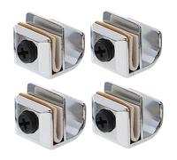 Mikikit 4pcs Frameless Glass Door Handles Clamp 3-5mm No-Drill Cabinet Pulls for Sliding Shower Doors Set