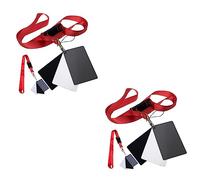 Mikikit 4pcs Grey Cards Balance Cards for Photography Grey Reference Reflector Board for Camera and Video Lanyard Neck Strap for Outdoor Shooting