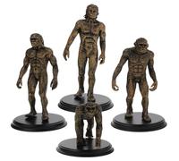 Mikikit 4pcs Human Evolution Models Plastic Figures Early Hominid Statues Teaching Tool Cognitive for Educational Play and Sand Table Decor