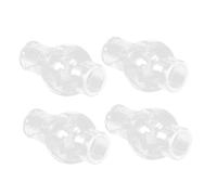 Mikikit 4pcs Kerosene Lamp Glass Chimney Set Small Oil Lamp Shades with Windproof Design for Emergency Lighting and Wedding Decor