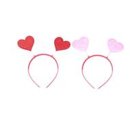 Mikikit 4pcs Lovely Heart-shaped Hair Hoops Hair Band for Women with Fine Workmanship in Red and Pink Colours, Creative Three-dimensional Design for Valentine's Day and Daily Use Parties