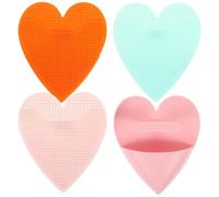 Mikikit 4pcs Manual Facial Cleansing Brush Set, Silicone Deep Cleansing Portable Face Brush for Blackhead Removal and Exfoliation, Multi-Color Skin Care Tool for Daily Use