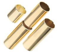 Mikikit 4pcs Metal Guitar Slide Ring for Electric Acoustic Bass Guitars Smooth Finger Protector Slides with Multiple for Rock Blues Jazz Playing