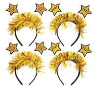 Mikikit 4pcs New Years Eve Headband Set with Glitter Star Design, Easy Styling and Secure Fit, for Holiday and Party Celebrations in 2027