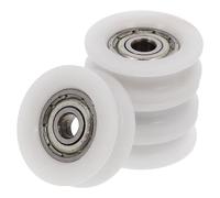 Mikikit 4Pcs Nylon U Groove Pulley Bearings with Smooth Sliding Function for Drawer and Door Systems White Compact 1 Inch Size