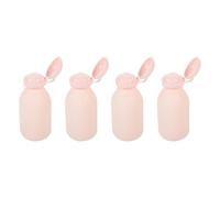 Mikikit 4pcs Pink 100ml Travel Toiletry Bottles with Flip Cap, Refillable Small Squeeze Containers for Lotion, Shampoo, Conditioner, Portable Travel Size Toiletries Containers