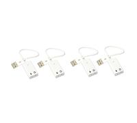 Mikikit 4pcs Practical Usb Sound Card Adapter Independent External Audio Device for Laptop Desktop Noise Reduction and Play Sound Quality No Driver Needed