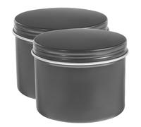 Mikikit 4pcs round Aluminum Refillable Jars 120ml Screw-top Lightweight Metal Storage Containers for DIY Tea and Makeup Cream Travel Use