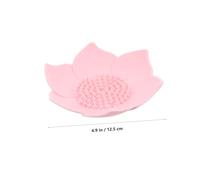 Mikikit 4pcs Silicone Lotus Soap Tray with Drainage Non Slip Bathroom Sponge Holder for Shower and Sink Artistic Flower Shape Countertop Organizer Water Resistant Soap Dish for Kitchen and