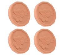 Mikikit 4pcs Terracotta Bread Warmer Plates Set - Round Rustic Bread Basket Insulation for Kitchen Pastry and Tortilla Warming, Food Storage Humidity Keeper for Home and Restaurant