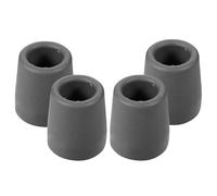 Mikikit 4pcs Walker Cane Tips Replacement TPR Non-Slip Anti-wear Feet Aluminum Pads, Grey Medium Size, Crutch and Shower Chair End Caps for Enhanced Stability and Safety