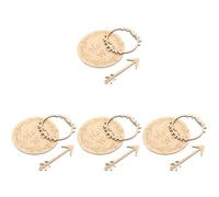 Mikikit 4sets Wooden Monthly Cards Double-sided Newborn Announcement Discs for Boys Girls Photo Props to Track Growth and Share Social Media