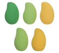 Mikikit 5 Pcs Mango Shape Powder Puff Set for Makeup Use, Soft Sponge Material Comfortable Hand Feel and Strong Grasping Power, for Face Powder Application in Daily Beauty Routine Random Random Color