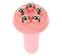 Mikikit 5 Steel Beads Leg Shaping Massage Roller for Muscle Relaxation, Hand-held Practical Body Massager Calf and Abdominal Use, Pink Box Packaging for Fitness