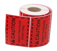 Mikikit 500 Pcs Heavy Duty Overweight Warning Stickers Red Black Adhesive Labels for Package Caution Shipping Fragile Inventory Packaging