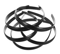 Mikikit 50pcs 15mm Black Toothless Plastic Hoop Simple Hair Bands for Women and Comfortable Lightweight Headwear for Daily Styling