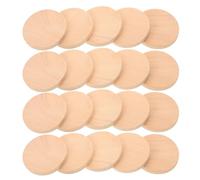 Mikikit 50pcs 35mm Round Blank Wood Cutouts Unfinished Wooden Crafting Circles Engravable Wood Slices for DIY Art, Home Decoration, and Woodburning Projects
