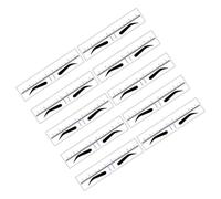 Mikikit 50pcs Blue Pvc Eyebrow Positioning Ruler and Disposable Brow Stencils Set Eyebrow Measuring Tool with Peel-off Stickers for Precise Shaping and Microblading Guidance